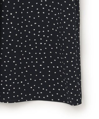 23区 【洗える】バックサテンアムンゼン ドットプリント ワンピース ネイビー×ホワイトドット