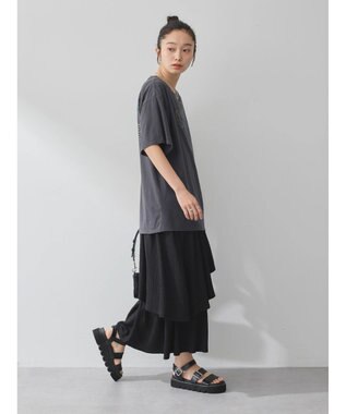 earth music&ecology カットティアードスカート Black