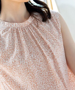 Tiaclasse L 【洗える】体型カバーも叶うAラインギャザーチュニックブラウス ピンク