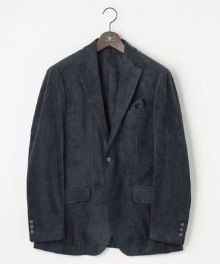 JOSEPH ABBOUD 【キングサイズ・ストレッチ/ソフト/軽量/JAPANファブリック】ストレッチベロア ジャケット ネイビー系