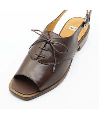 APOM レースアップスリングバックサンダル30 ダークブラウン