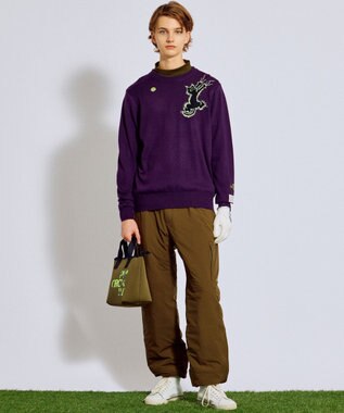 PW CIRCULUS 【MEN】Spark cat クルーネックニット ゴルフ パープル系