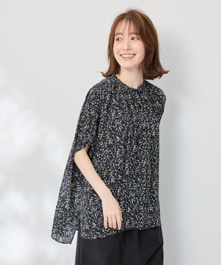  【洗濯機可】プリントブラウス