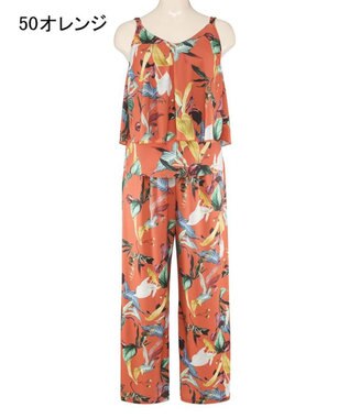 San-ai Resort（三愛水着楽園） ロングパンツセット　9M・11L　【Coral veil（コーラルヴェール）】 オレンジ