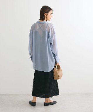 Green Parks シアーシャイニーシャツ Blue