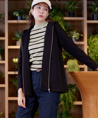 Tiaclasse 【洗える】ハイネックニットプルオーバー ボーダー