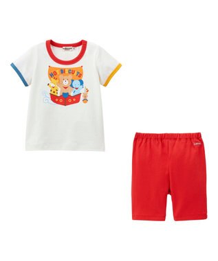 MIKI HOUSE HOT BISCUITS 【80-120cm】 ビーンズ ルームウェア 上下セット 白