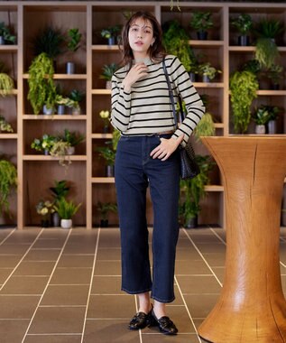 Tiaclasse 【洗える】ハイネックニットプルオーバー ボーダー