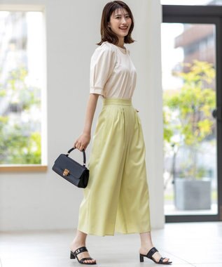 ANY SIS L 【接触冷感・UVカット・速乾】スムージーポリエステルタックフレア パンツ 【WEB限定】ライム