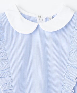 ANY KIDS コードレーン 裾刺繍 ワンピース サックスブルー