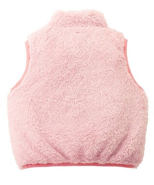 MIKI HOUSE HOT BISCUITS 【80-120cm】 裏ボアフリース リバーシブル総柄ベスト ピンク