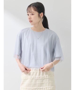 earth music&ecology チュールドッキングＴＥＥ Grayish Blue