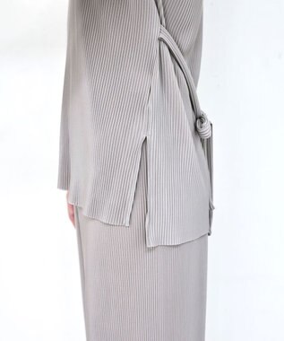 Tiaclasse 【2点セット・新色追加・洗える】クリスタルプリーツセットアップ グレージュ