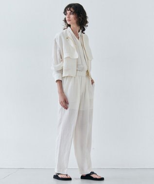 BEIGE， 【洗える】BERNARD / リネンノースリーブオールインワン Meringue