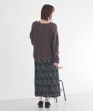 earth music&ecology 【予約】ぽんぽんスキッパーカーディガン ブラウン