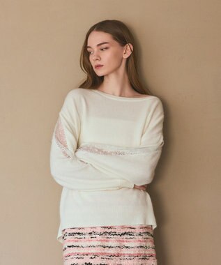 GRACE CONTINENTAL レーススリーブトップ キナリ