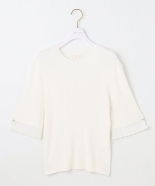 ANY SIS 【洗える】シアーディテール ニット オフ