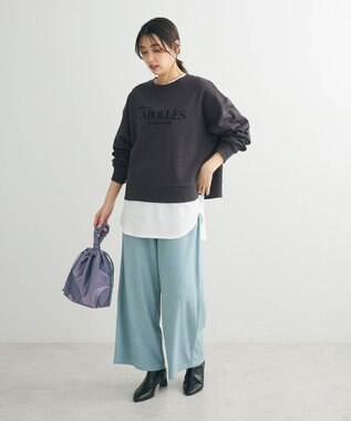 Green Parks 裏起毛フロッキーロゴプルオーバー Dark Gray