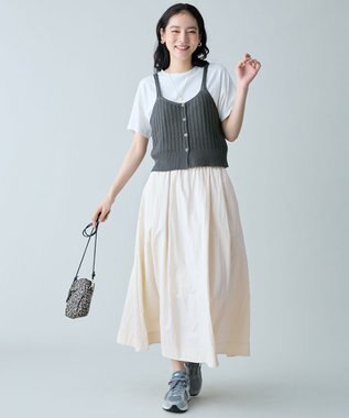ANY L リネンライクレーシーニットビスチェ グレー