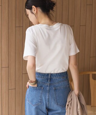 AMERICAN HOLIC きれいめコットンベーシックＴシャツ（５分袖） Off White