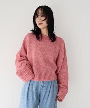 Green Parks ・Ｐｅｔｉｔ　Ｆｌｅｕｒ　ブークレワイドニット Pink