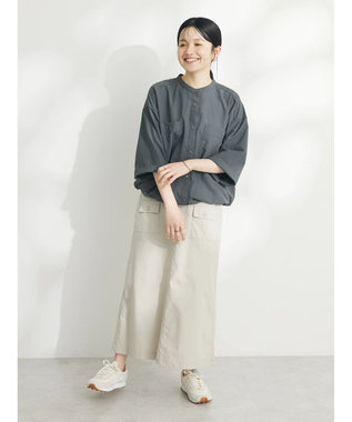 CRAFT STANDARD BOUTIQUE ＢＩＧポケットナイロンブラウス Charcoal Gray