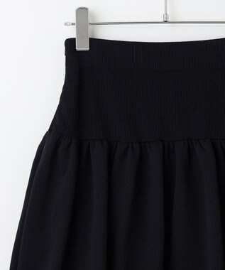 #Newans 【セレモニーにも】バルーンフレアニットスカート ネイビー