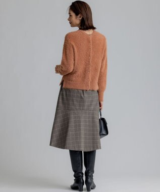 組曲 L 2WAYウォームストレッチ チェックスカート ベージュ系3