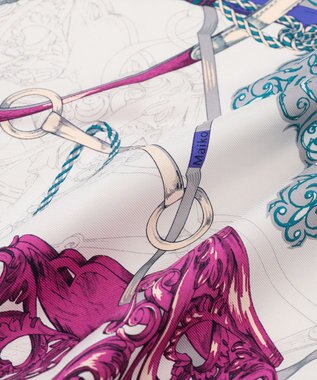 23区 manipuri タッセルストラップ柄 スカーフ ブルー系5