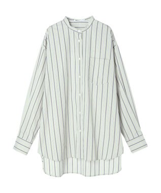 CRAFT STANDARD BOUTIQUE バンドカラーシャツ Stripe Green