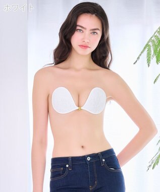 BRADELIS New York 【NuBra / ボリュームアップ】パテッドヌーブラ ロゼ シャルム 蒸れにくい バックレス コレクション デザインヌーブラ 正規品 ホワイト