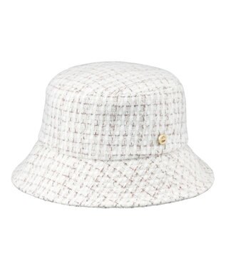 MOONBAT estaa(エスタ) ざっくりツイード バケットハット  帽子 手洗い可能 サイズ調整可能 オフホワイト