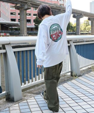 WEGO 【ユニセックス着用ITEM】サークルロゴBIG　T（LS） ライトグレー