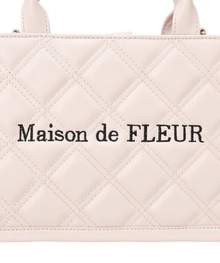 Maison de FLEUR ミニポーチ付きキルティングトートバッグ Pink