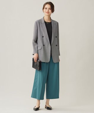 自由区 L 【洗える】ビエラチェックテーラード ジャケット ハウンドトゥース