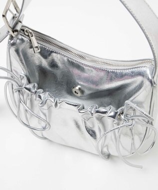 WEGO リボンデザインバッグ シルバー