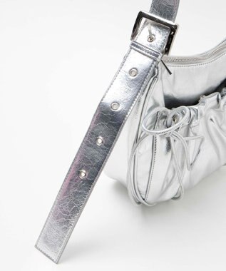 WEGO リボンデザインバッグ シルバー