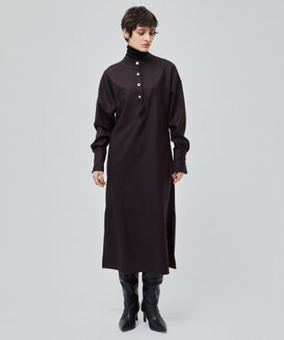 BEIGE， TERNES / ドルマンスリーブウールワンピース Bordeaux