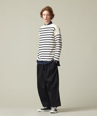 J.PRESS YORK STREET 【UNISEX】バスクボーダー ニット ネイビー系1