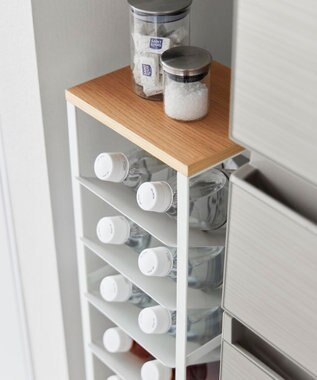 tower 天板付きボトルストッカー タワー 8段 ホワイト ホワイト