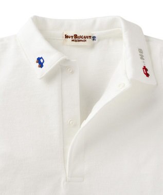 MIKI HOUSE HOT BISCUITS 【70-90cm】 くるま刺繍 オーバーオール＆ポロシャツギフトセット【BOX付き】 インディゴブルー