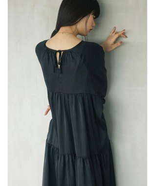 Green Parks armonia．ティアード切り替えワンピース Black