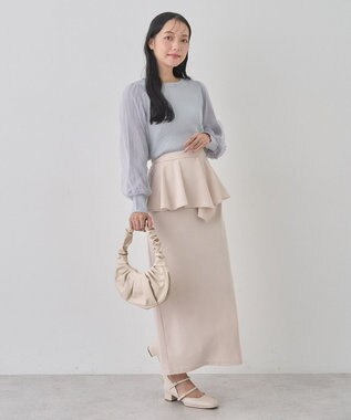 earth music&ecology マジョリカプリーツチュールニットプルオーバー Light Gray