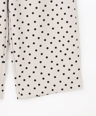 ANY 【洗濯機可能/ウエストゴム/ポケット付】リネンライク ドット柄パンツ ベージュベース