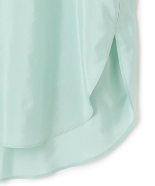 ICB 【洗える】ヌーディスローン  バンドカラーブラウス ライトグリーン系