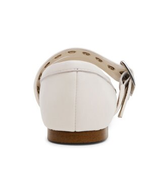 STEVE MADDEN CEARA バレエダブルストラップフラットシューズ アイボリーレザー