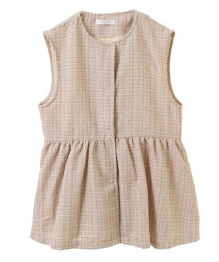 Green Parks ラメツィードペプラムベスト Light Beige