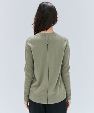 【洗える】POMPE / ウールカシミヤ配色ラインクルーネックニット