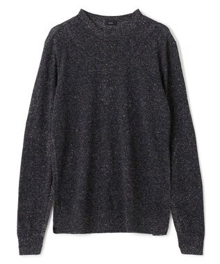 JOSEPH HOMME リネンナイロンプレーン　クルーネックニット ブラック系