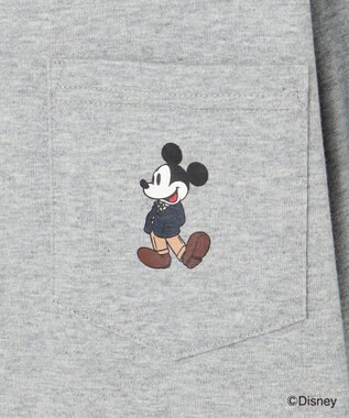 J.PRESS MEN 【DISNEY COLLECTION】【UNISEX】ワンポイントロングスリーブ Tシャツ / ミッキーマウス ライトグレー系